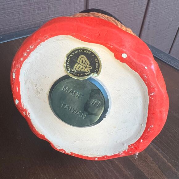 Vintage 70s Circus Clown Bank Cold Paint Ceramic Made in Taiwan Dopamine Kitsch - Picture 8 of 9